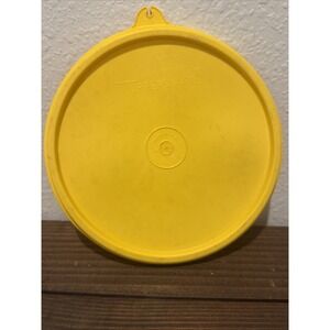 Vtg Tupperware Lid C TAB 227 YELLOW replacement Lid 6" Seal GUC
